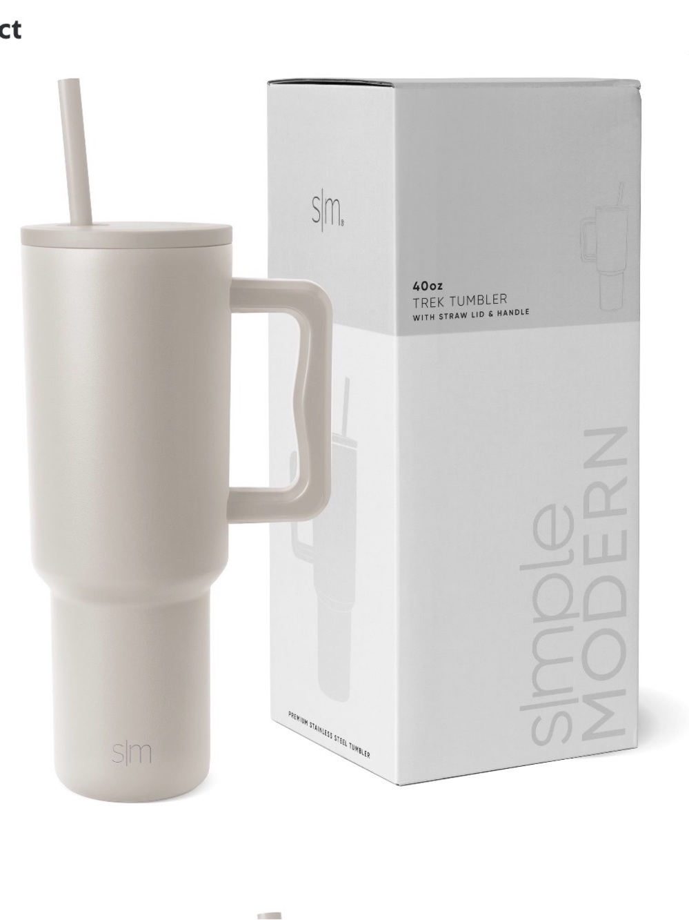 Simple Modern 40oz Trek Tumbler with Handle & Straw – Beige